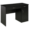 HOMCOM Computer Desk with Storage Drawers, Study Writing Table with Cabinet Adjustable Shelf for Home Office Workstation Bedroom, Black
