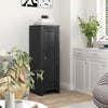 HOMCOM 47.6" Kitchen Pantry, Small Storage Cabinet with Door and Shelves, Kitchen Cabinet for Dining Room, Black