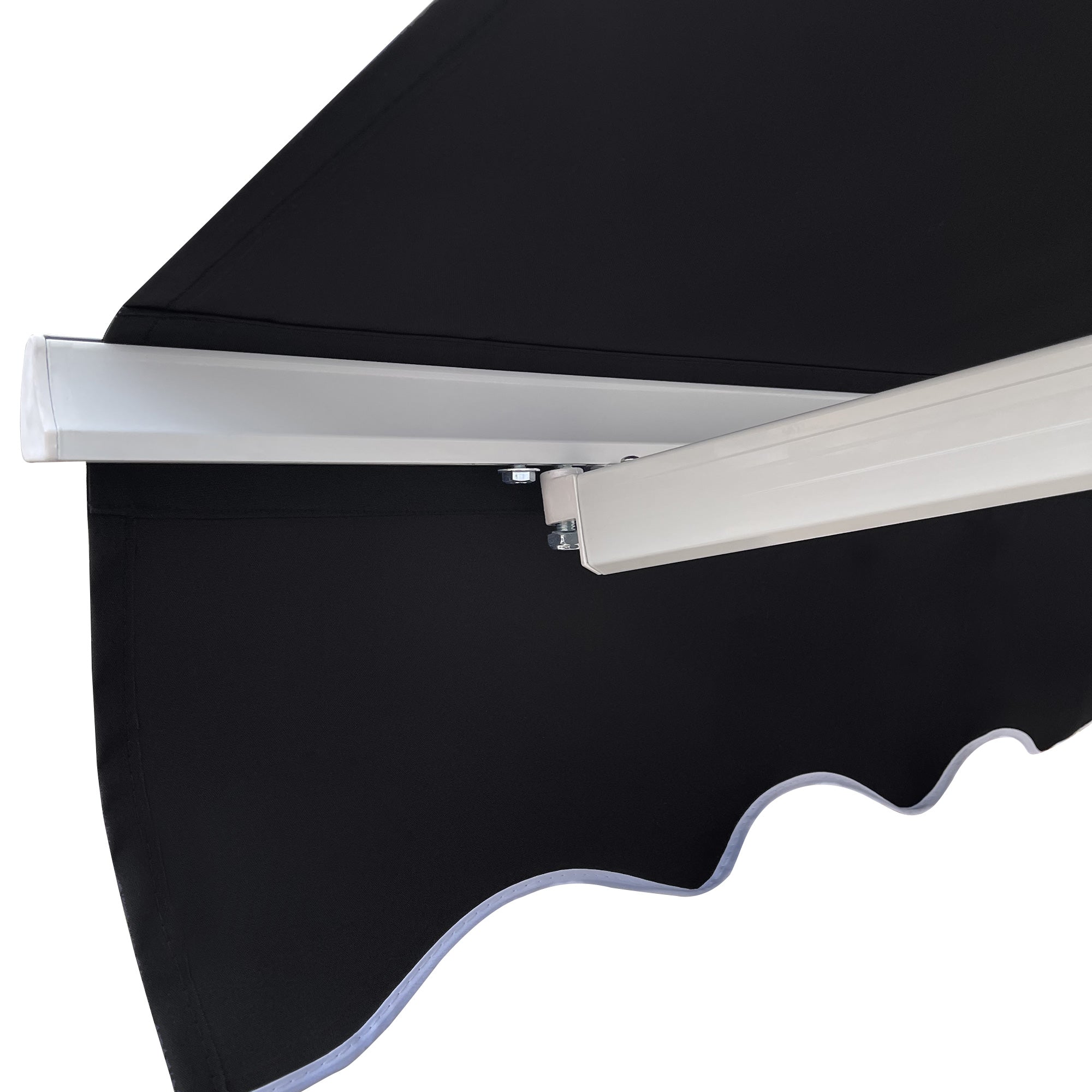 Outsunny 8' x 7' Manual Retractable Sun Shade Patio Awning Outdoor Deck Canopy Shelter, Black