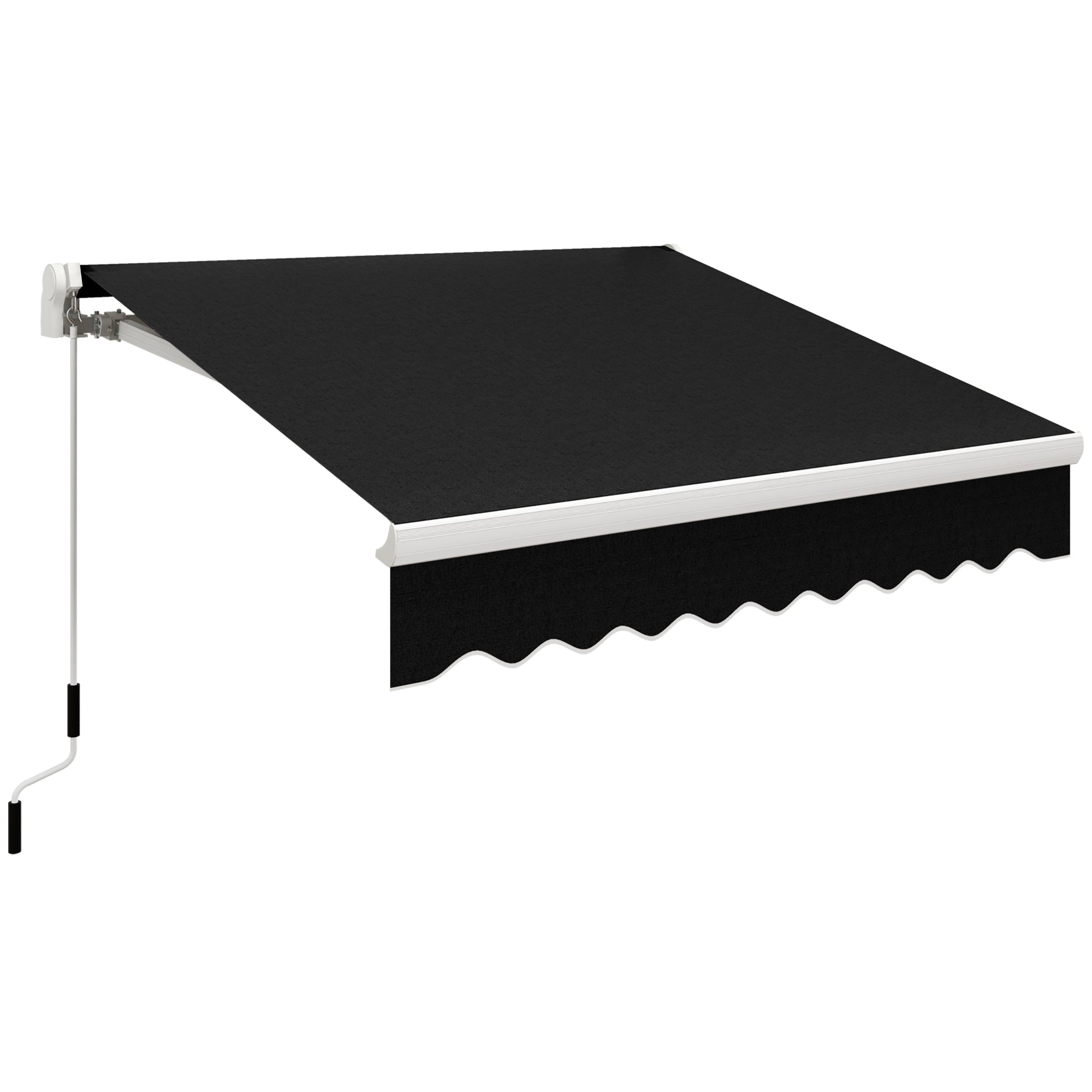 Outsunny 8' x 7' Manual Retractable Sun Shade Patio Awning Outdoor Deck Canopy Shelter, Black