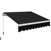 Outsunny 8' x 7' Manual Retractable Sun Shade Patio Awning Outdoor Deck Canopy Shelter, Black