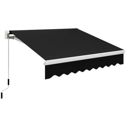 Outsunny 8' x 7' Manual Retractable Sun Shade Patio Awning Outdoor Deck Canopy Shelter, Black