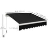Outsunny 8' x 7' Manual Retractable Sun Shade Patio Awning Outdoor Deck Canopy Shelter, Black