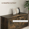 HOMCOM Storage Chest, Storage Trunk with 2 Safety Hinges and U-shaped Cut-out Pull, Wooden Box for Living Room, Entryway, 39.4" x 15.7" x 17.7", Rustic Brown Wood Grain