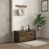 HOMCOM Storage Chest, Storage Trunk with 2 Safety Hinges and U-shaped Cut-out Pull, Wooden Box for Living Room, Entryway, 39.4" x 15.7" x 17.7", Rustic Brown Wood Grain