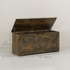HOMCOM Storage Chest, Storage Trunk with 2 Safety Hinges and U-shaped Cut-out Pull, Wooden Box for Living Room, Entryway, 39.4" x 15.7" x 17.7", Rustic Brown Wood Grain