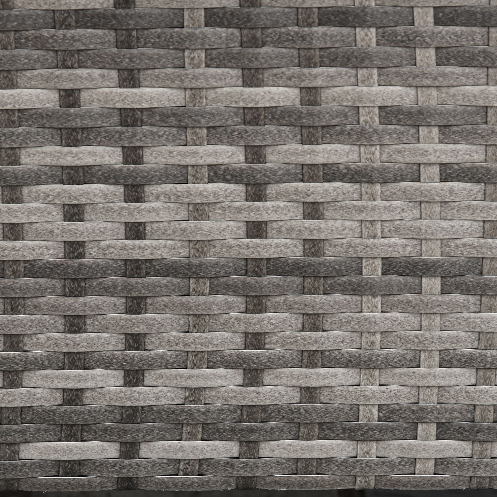 Outsunny 3-Seater Wicker Outdoor Sofa with Cushions and Pillows, PE Rattan Outdoor Couch, Steel Frame Patio Couch Conversation Furniture for Garden Backyard Balcony, Grey