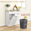HOMCOM Tilt Out Trash Cabinet, 10 Gallon Freestanding Kitchen Island with 2 Drawers, Hidden Garbage Bin Cabinet with Spice Rack for Laundry, Hallway, White