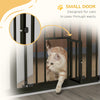PawHut 36"H Dog Gate with Cat Door, Pet Gate with Small Door, Easy Open Indoor Dog Gates for Doorways, House, Stair, 29"-31.5" Long, Black