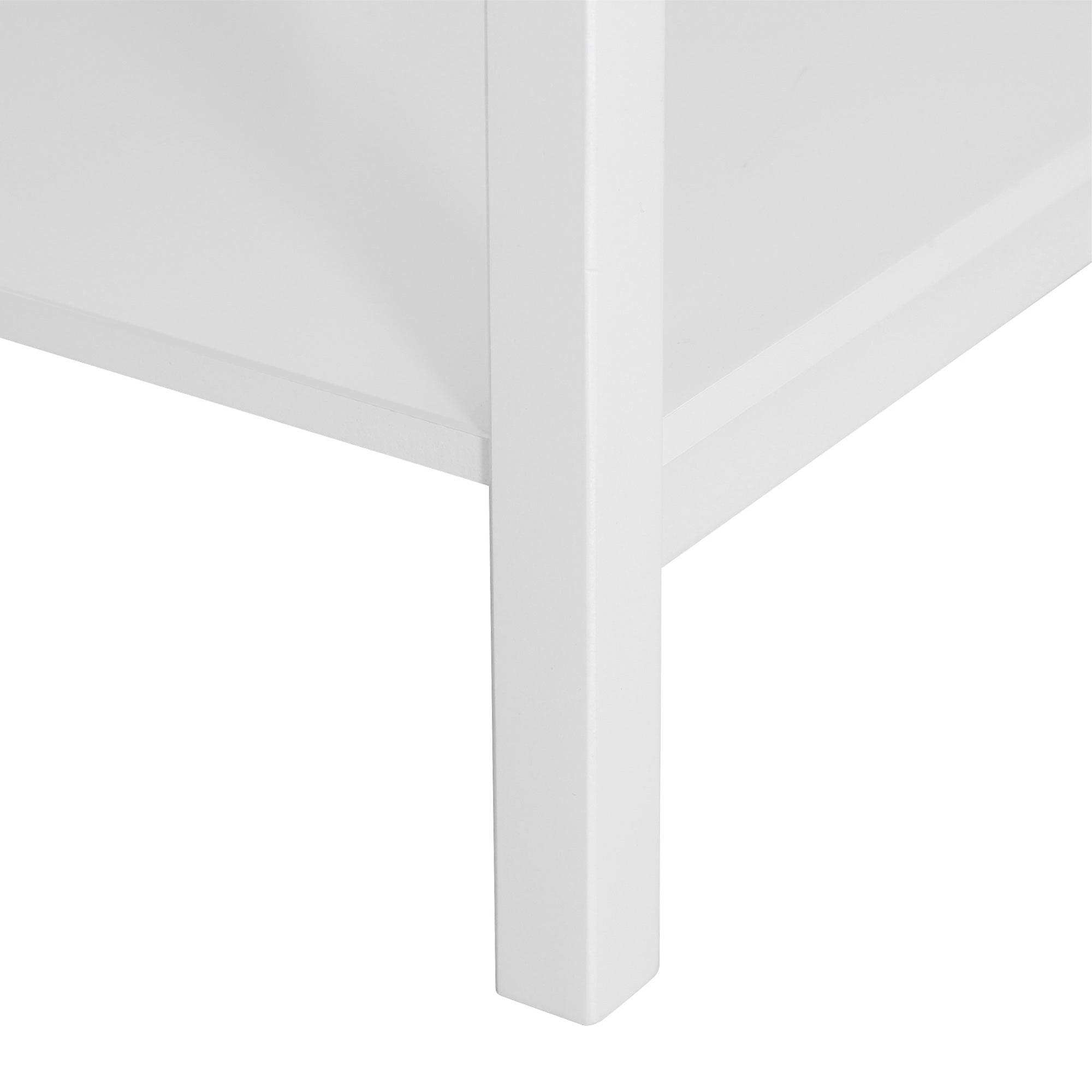 HOMCOM Modern Style Nightstand, Side Table with Drawer and Storage Shelf for Bedroom, 15.4" x 15.4" x 24", White