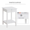 HOMCOM Modern Style Nightstand, Side Table with Drawer and Storage Shelf for Bedroom, 15.4" x 15.4" x 24", White