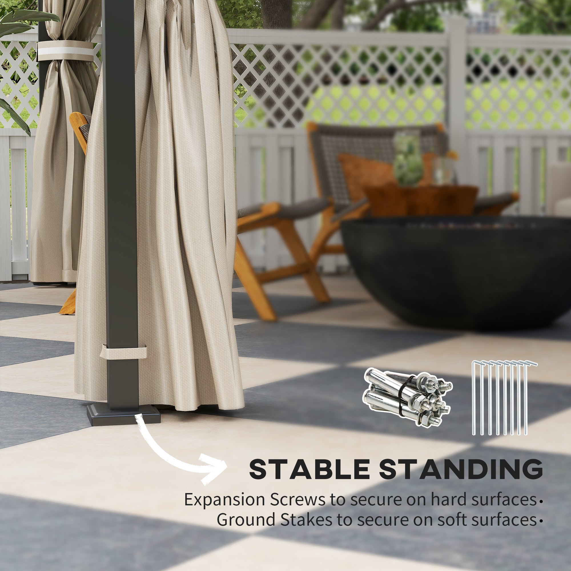 Outsunny 10' x 12' Outdoor Gazebo, Double Roof Patio Gazebo Canopy Shelter with Netting and Curtains for Garden, Lawn, Backyard and Deck