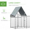 PawHut Walk In Chicken Run, Large Galvanized Chicken Coop, Hen Poultry House Cage, Rabbit Hutch Metal Enclosure with Water-Resist Cover for Outdoor Backyard Farm, 119" x 42" x 68"