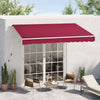 Outsunny 12' x 8' Retractable Awning Patio Awnings Sun Shade Shelter with Manual Crank Handle, UV & Water-Resistant Fabric and Aluminum Frame for Deck Balcony Yard, Red
