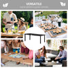 Outsunny 75" x 35" Outdoor Dining Table for 8 People, Rectangular Aluminum Frame Garden Table with All-Weather Faux Wood Top for Garden, Lawn, Patio, Black