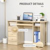 HOMCOM Computer Desk with Storage, Home Office Laptop Table with Shelves and Drawers, Modern Workstation Desk with Keyboard Tray for Study, Living Room, Natural
