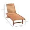 Outsunny Wooden Outdoor Lounge Chair, Adjustable Patio Outdoor Chaise Recliner Garden Furniture, Tanning Chair with Pull-out Tray and 2 Wheels, Brown