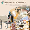 Outsunny 4 Piece Patio Furniture Set, Outdoor Conversation Set with Tempered Glass Table, Sofa, 2 Chairs and Cushions, Beige