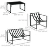 Outsunny 4 Piece Patio Furniture Set, Outdoor Conversation Set with Tempered Glass Table, Sofa, 2 Chairs and Cushions, Beige