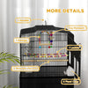 PawHut 36" Bird Cage for Finches, Canaries Budgies, Parrot Cage with Accessories, Handle, Mesh Cover, Tray, Black
