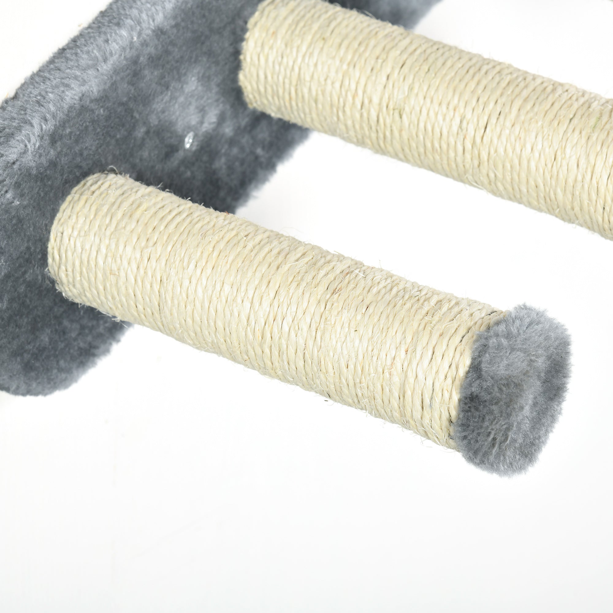 PawHut Cat Wall Shelves, 3PCs Cat Shelves with Hammock, Scratching Post, 3 Steps, Jumping Platforms, Wall Mounted Cat Climber, Grey