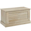HOMCOM Storage Chest, Storage Trunk with Safety Hinge, Wooden Box for Living Room, Entryway, 31.5" x 15.7" x 17.7", Natural Wood Grain