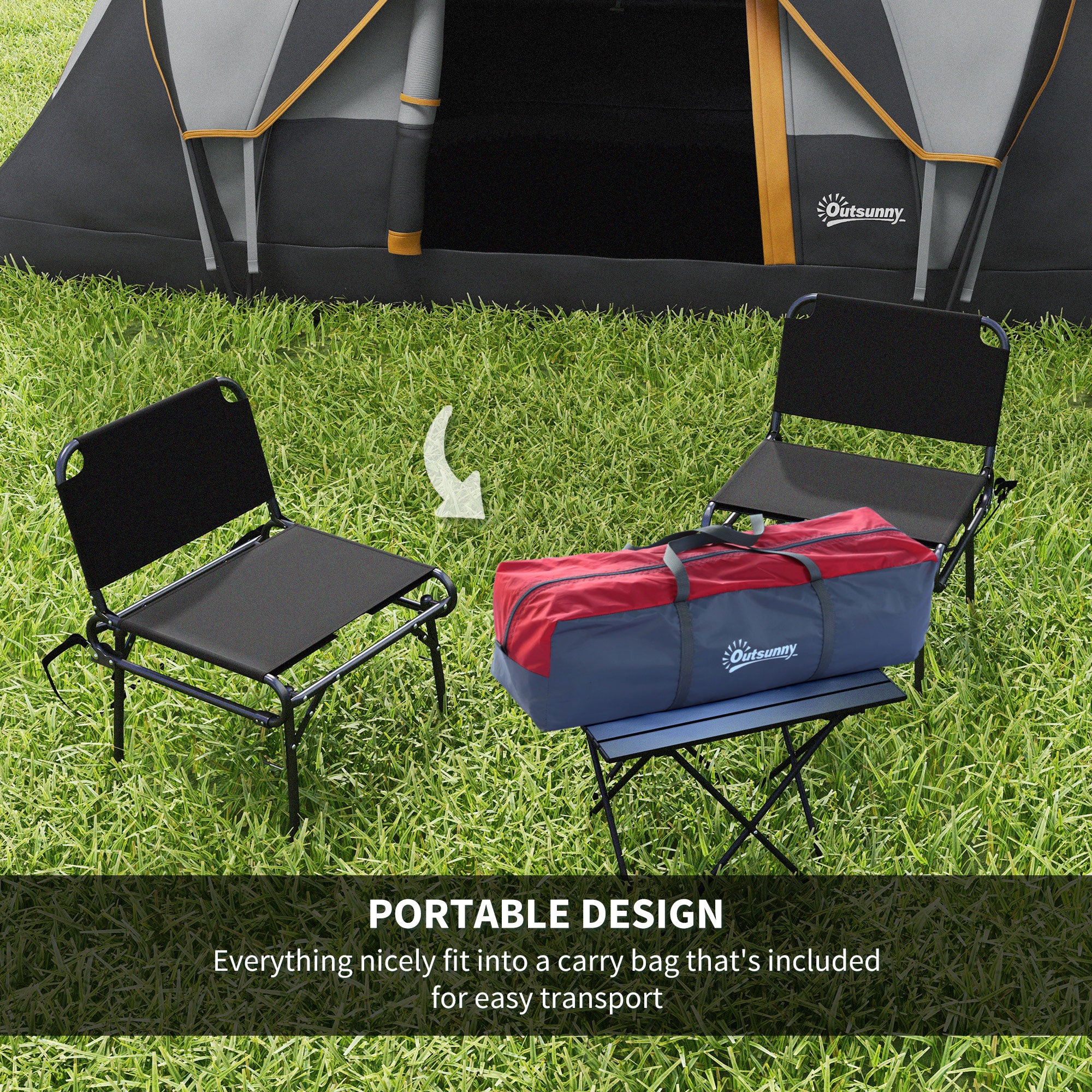 Outsunny 5-6 Person Outdoor Camping Tent, Family Tent with Lighting Hook, Carrying Bag for Camping, Hiking and Travelling, Cream White and Black