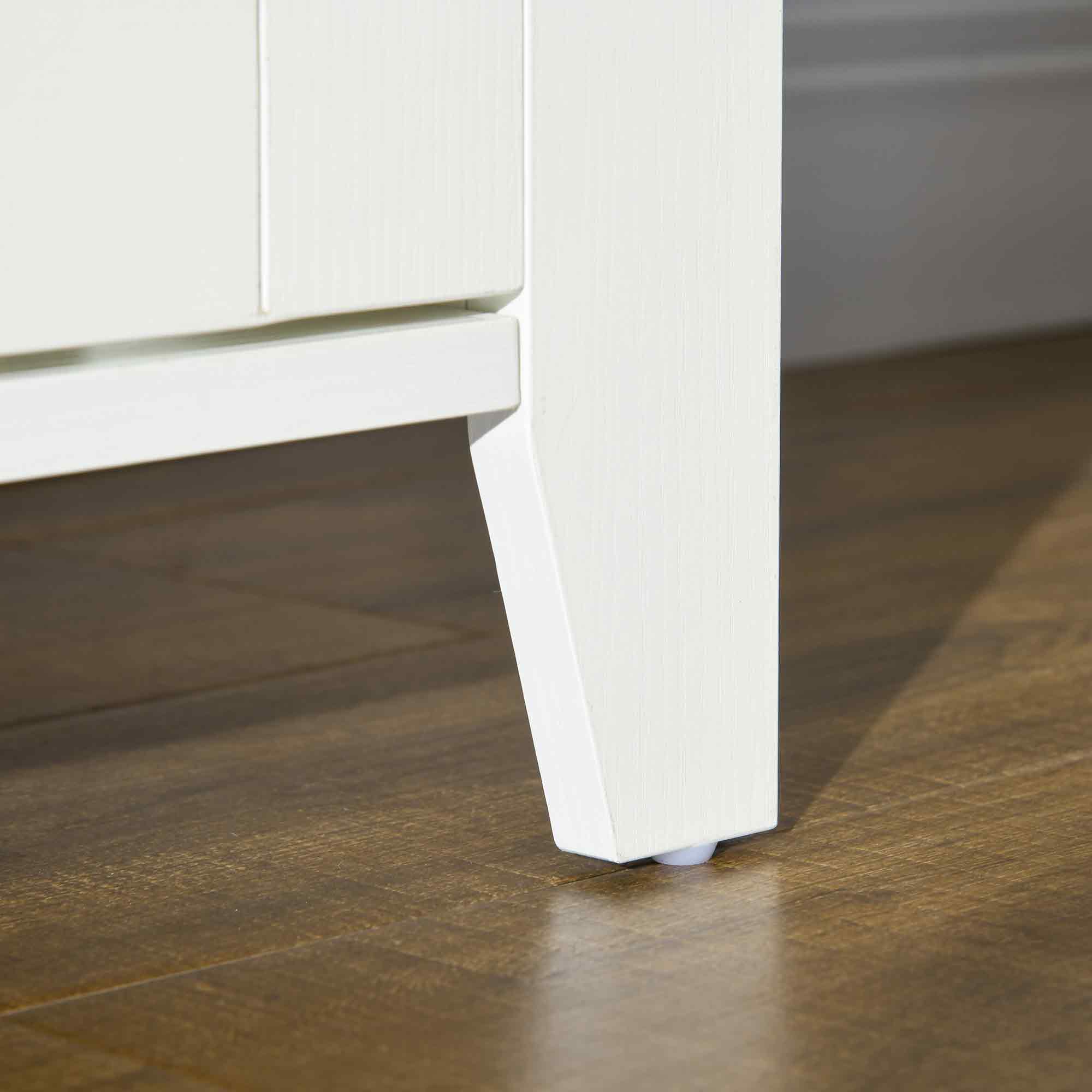 HOMCOM Modern TV Stand for TVs up to 60 inches, Wood TV Console Table with Storage Doors, Entertainment Center for Living Room, Bedroom, Office, White and Oak