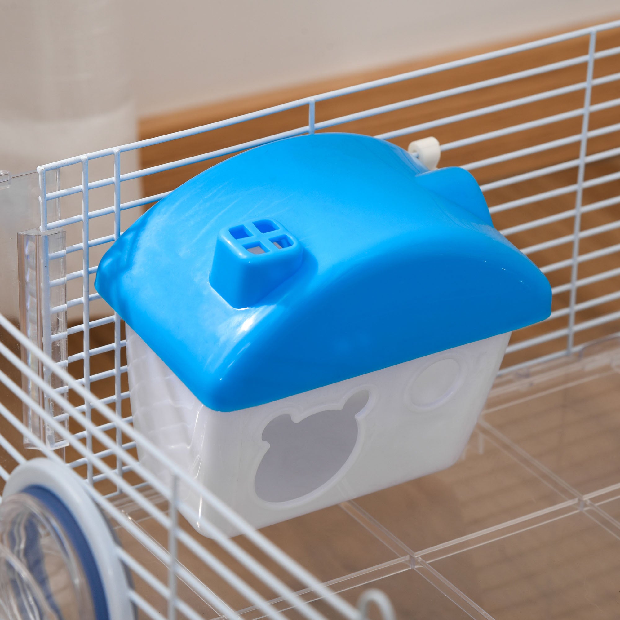 PawHut 3 Tier Hamster Cage Gerbil Haven Small Animal Habitats Rodent House Large Hide-out for Dwarf Syrian Mice with Water Bottle, Tubes, Exercise Wheel, Food Dish, Ladder