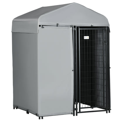 PawHut 4' x 4' x 6' Outdoor Dog Kennel with Waterproof Canopy, Removable Windproof Walls, Dog Run Exercise Pen for Small & Medium Dogs, Chickens, Ducks