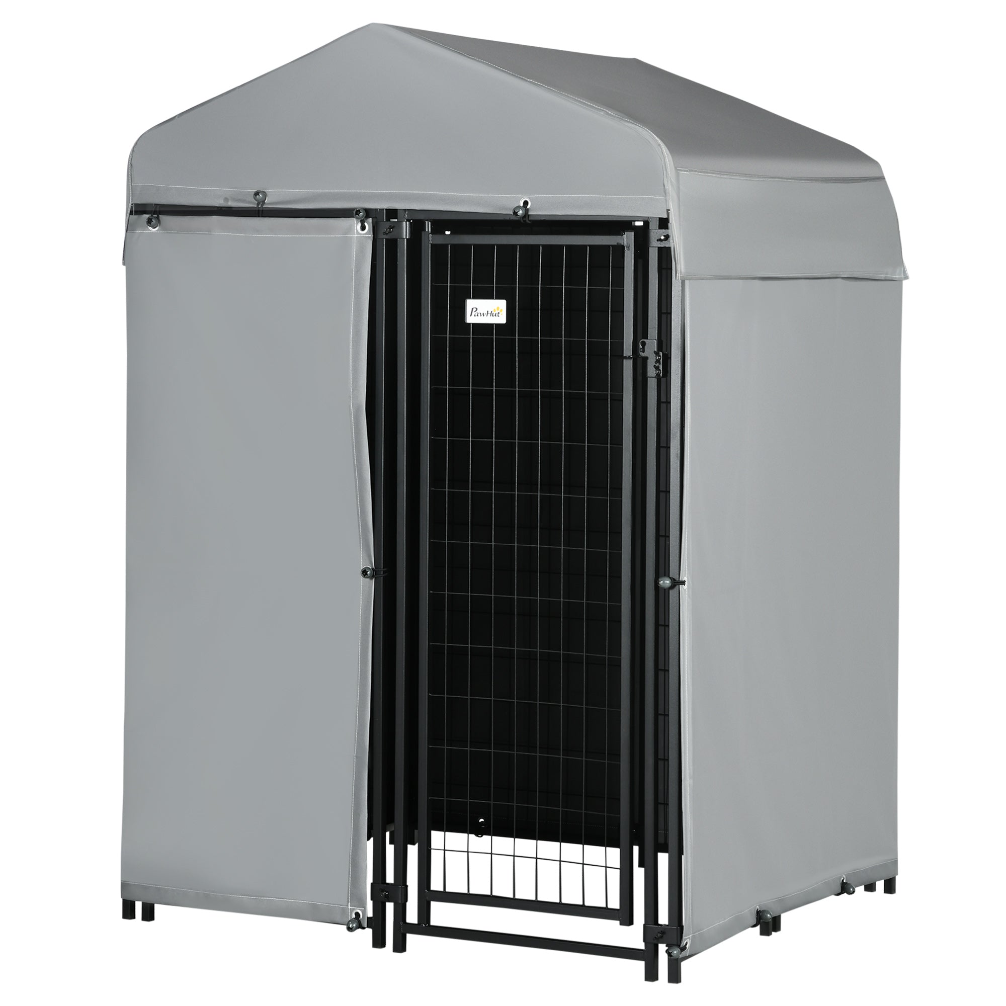 PawHut 4' x 4' x 6' Outdoor Dog Kennel with Waterproof Canopy, Removable Windproof Walls, Dog Run Exercise Pen for Small & Medium Dogs, Chickens, Ducks