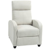 HOMCOM Push Back Recliner Chair, Fabric Home Theater Seating, Single Reclining Sofa Chair with Padded Seat for Living Room, Cream White