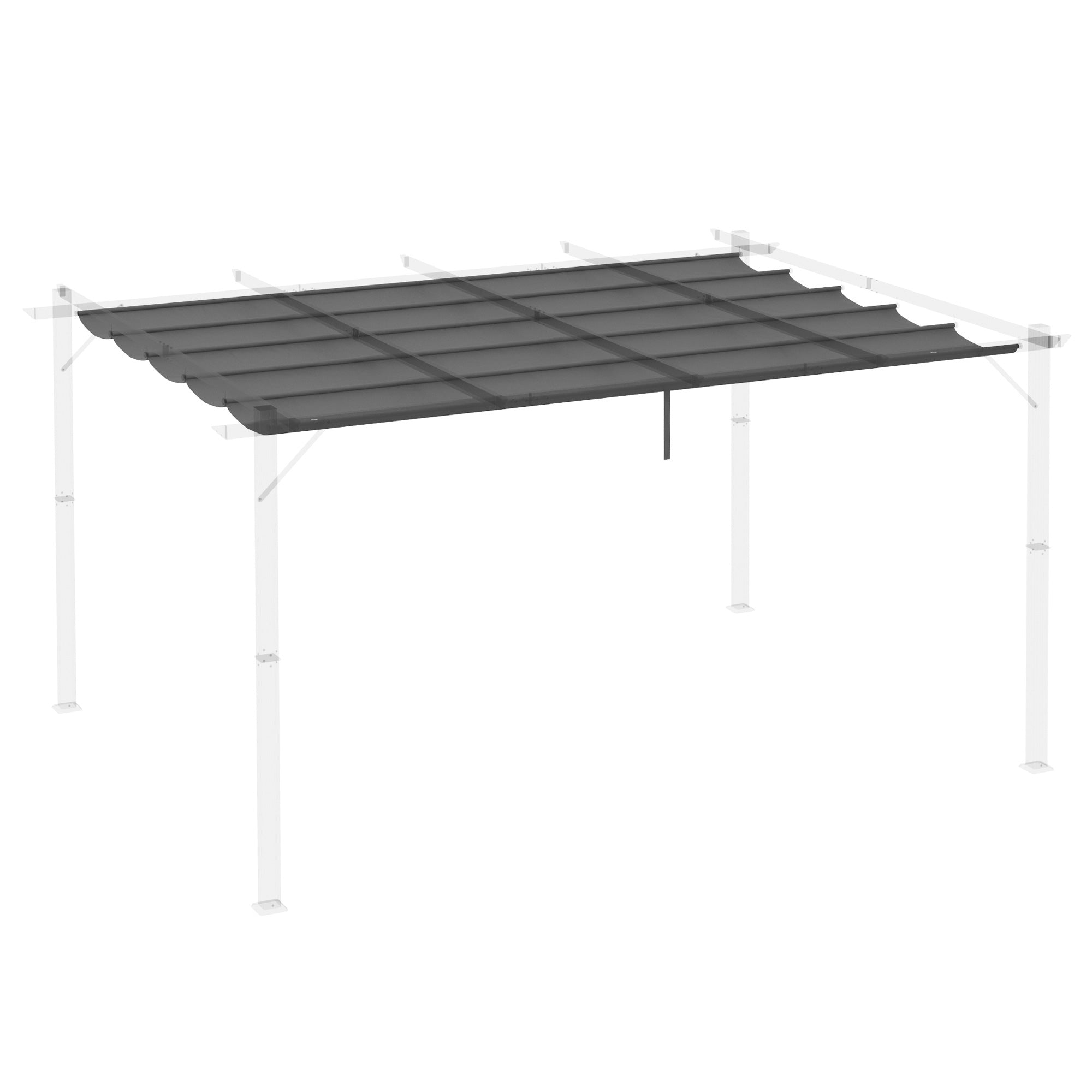 Outsunny Retractable Replacement Pergola Canopy for 10' x 13' Pergola, Pergola Cover Replacement, Dark Grey