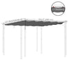 Outsunny Retractable Replacement Pergola Canopy for 10' x 13' Pergola, Pergola Cover Replacement, Dark Grey
