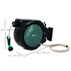 Outsunny Retractable Garden Hose Reel, 1/2 in x 100ft Wall Mounted Water Hose Reel with 7- Function Sprayer Nozzle, Auto Rewind, Any Length Lock, 180掳 Swivel Bracket, Black