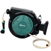 Outsunny Retractable Garden Hose Reel, 1/2 in x 100ft Wall Mounted Water Hose Reel with 7- Function Sprayer Nozzle, Auto Rewind, Any Length Lock, 180掳 Swivel Bracket, Black