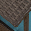 PawHut Elevated Rattan Dog House Outdoor with Canopy, Wicker Dog Bed with Water-Resistant Cushion, for Small and Medium Dogs Blue