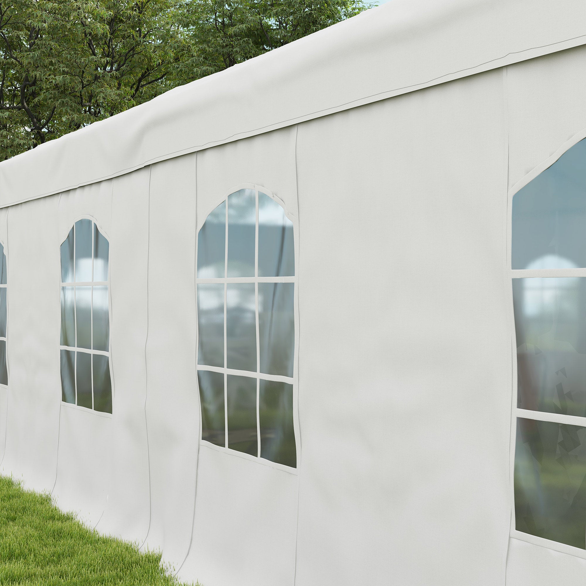 Outsunny 20' x 40' Party Tent, Heavy Duty Outdoor Canopy Tent Shelter with Removable Sidewalls, 2 Doors and 20 Windows, Large Tent for Parties, Wedding, Events, BBQ Grill, White