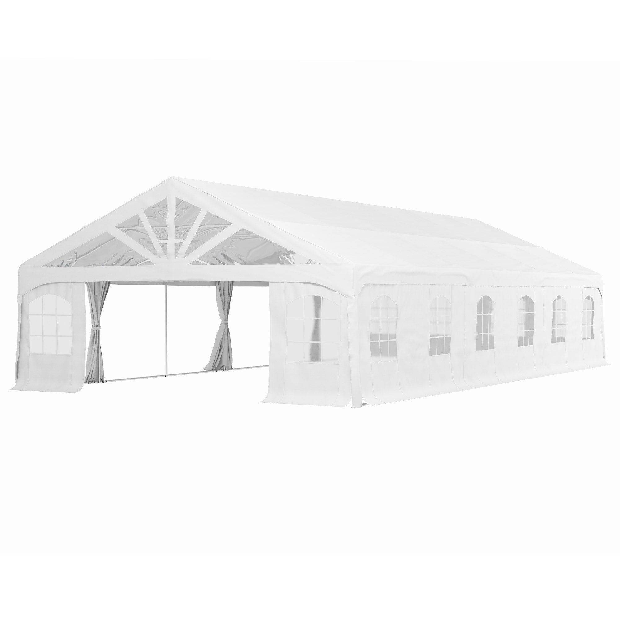 Outsunny 20' x 40' Party Tent, Heavy Duty Outdoor Canopy Tent Shelter with Removable Sidewalls, 2 Doors and 20 Windows, Large Tent for Parties, Wedding, Events, BBQ Grill, White