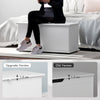 HOMCOM 31.5" Lift Top Storage Chest with 2 Safety Hinges, Storage Box Organizer with Flip-Top Lid, Entryway Storage Bench, White