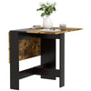HOMCOM Folding Drop Leaf Dining Table for 2-4 People, Space Saving Kitchen Table for Small Spaces, Rustic Brown and Black