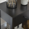 HOMCOM Side Table Set of 2, End Tables with Drawer and Bottom Shelf, 2-tier Nightstand for Bedroom, Living Room, Black