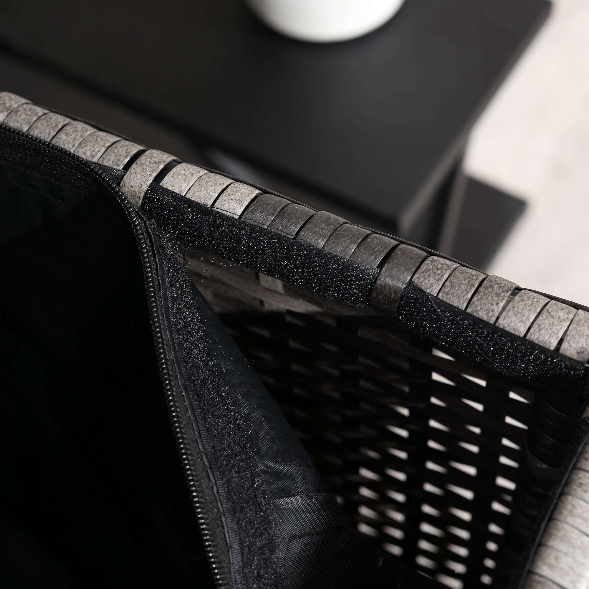 Outsunny 6 Pieces Wicker Patio Furniture Set with Cushions, 7-Seater Rattan Patio Sofa Set with Storage Coffee Table & Side Table, Sectional Outdoor Furniture Set, Navy Blue