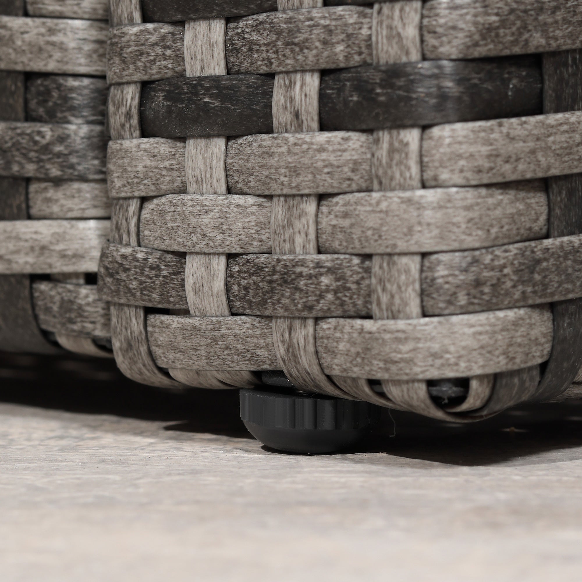 Outsunny 6 Pieces Wicker Patio Furniture Set with Cushions, 7-Seater Rattan Patio Sofa Set with Storage Coffee Table & Side Table, Sectional Outdoor Furniture Set, Navy Blue