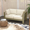 Outsunny Aluminum Patio Loveseat with Thick Cushions, Outdoor Seating for 2 with Armrests, All-Weather Garden Sofa, for Garden, Balcony, Backyard, 54.3"x27.6"x24.6", Cream White