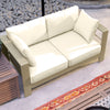 Outsunny Aluminum Patio Loveseat with Thick Cushions, Outdoor Seating for 2 with Armrests, All-Weather Garden Sofa, for Garden, Balcony, Backyard, 54.3"x27.6"x24.6", Cream White