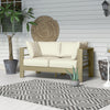 Outsunny Aluminum Patio Loveseat with Thick Cushions, Outdoor Seating for 2 with Armrests, All-Weather Garden Sofa, for Garden, Balcony, Backyard, 54.3"x27.6"x24.6", Cream White