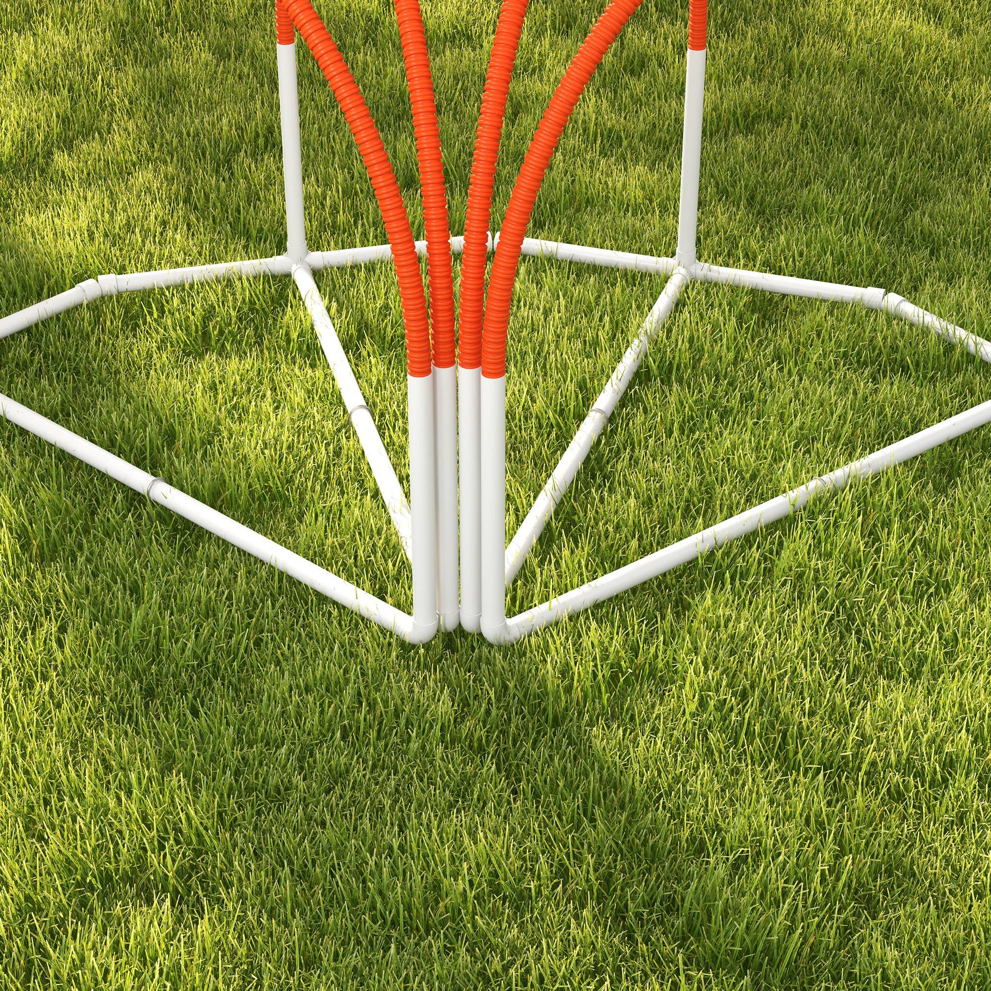 PawHut Dog Agility Equipment Set, Dog Agility Training Equipment for Dogs with Oxford Carry Bag, 4 PCS Weave Poles, Dog Obstacle Course, Pet Outdoor Games, Orange