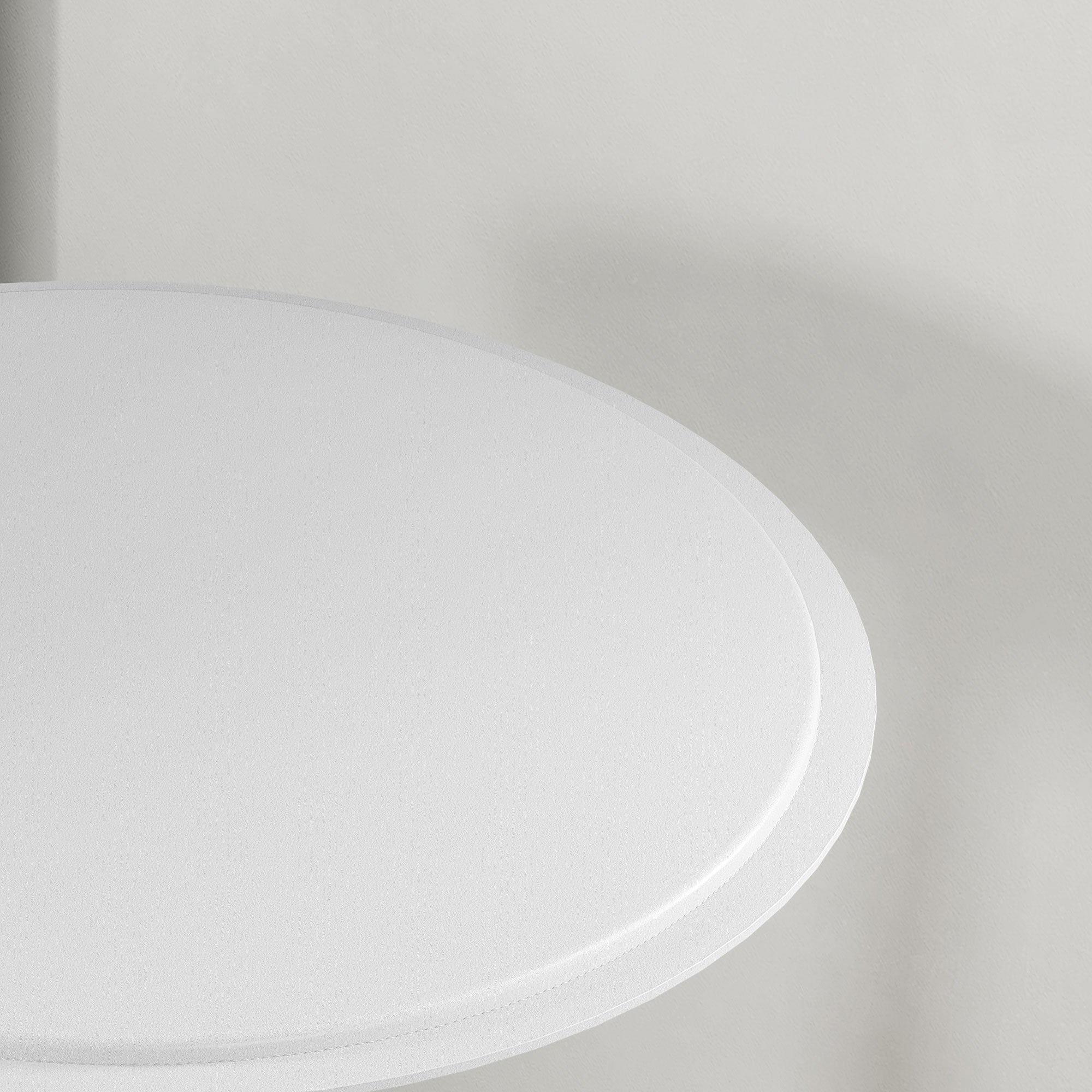 HOMCOM Round Bar Table, Adjustment Height Home Pub Bistro Table Faux Leather Covered Wooden Top Chrome Base, White