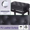 HOMCOM Height Adjustable Piano Bench with Thick and Soft PU Leather Padded, with Enough Music Storage Design, Black